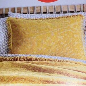 2 Opalhouse Gold Chenille Pillow shams with Fringe